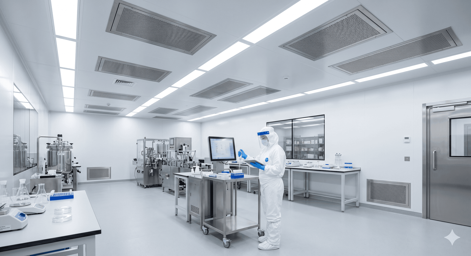 Pharma-Grade Cleanroom HVAC Setup