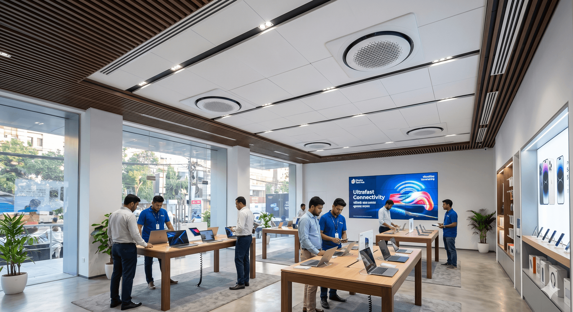 Multi-Unit AC Setup for Premium Electronics Showroom