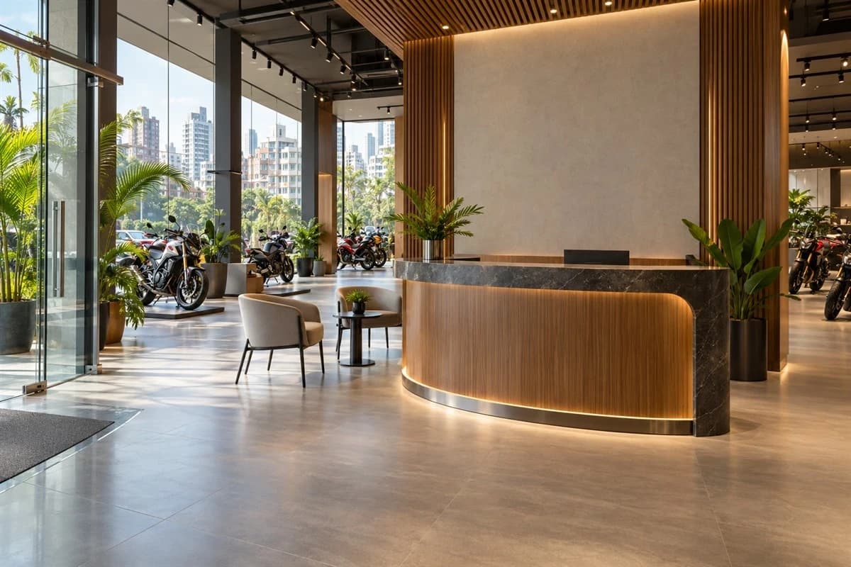Motorcycle Showroom Interior Design in Bangladesh image 2