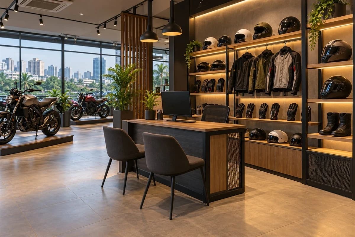 Motorcycle Showroom Interior Design in Bangladesh image 4