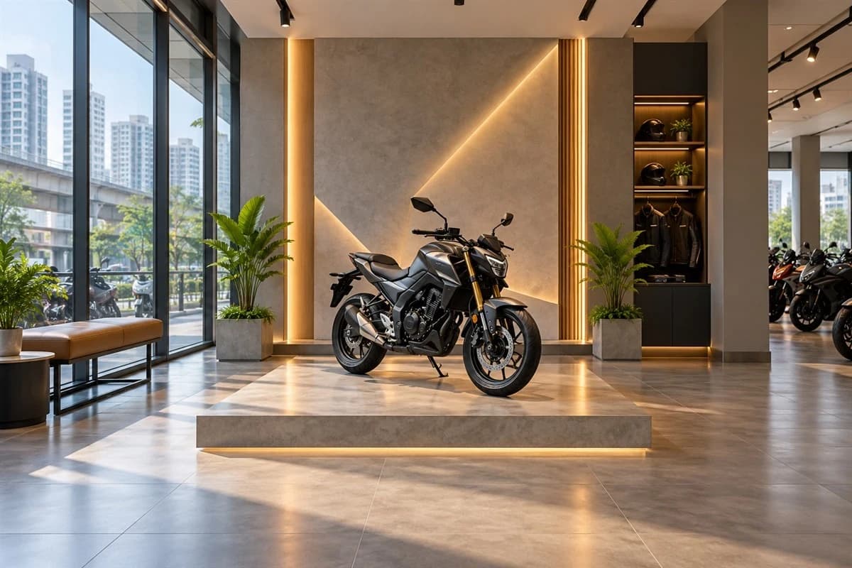 Motorcycle Showroom Interior Design in Bangladesh image 5
