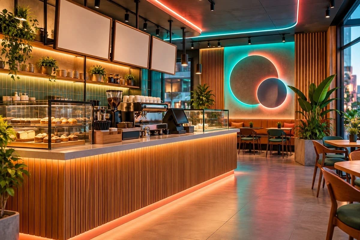 Neon Restaurant Interior Design in Bangladesh image 2