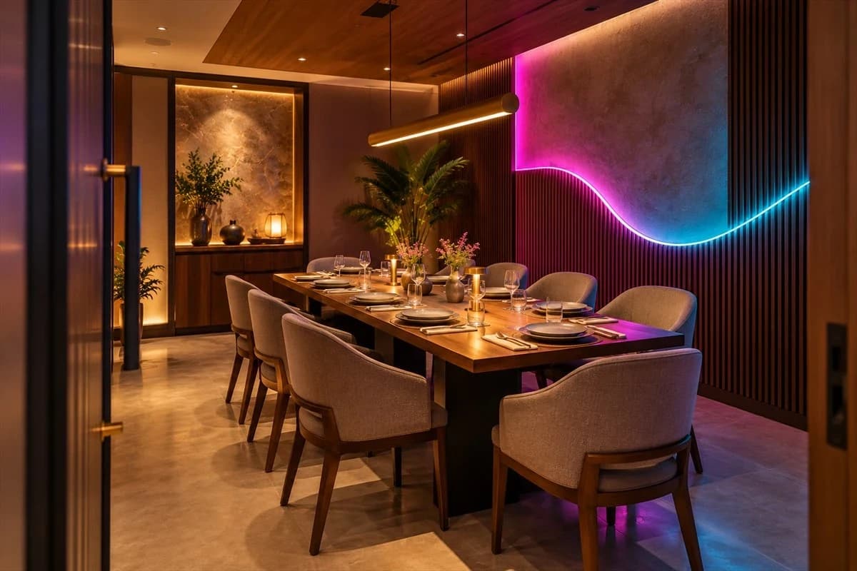 Neon Restaurant Interior Design in Bangladesh image 4