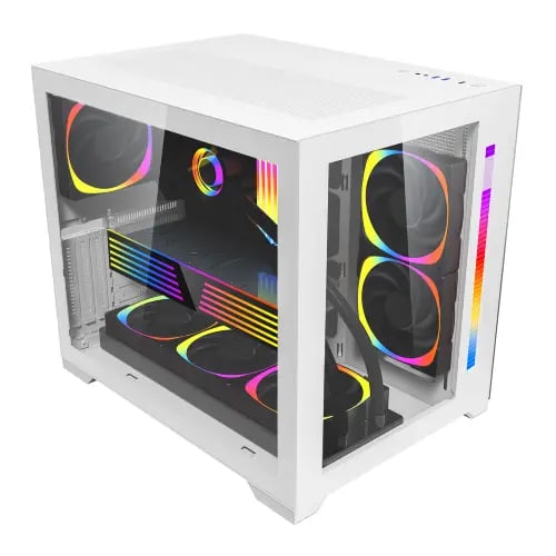 1STPLAYER SP7 White Mid Tower RGB Gaming Case image 1