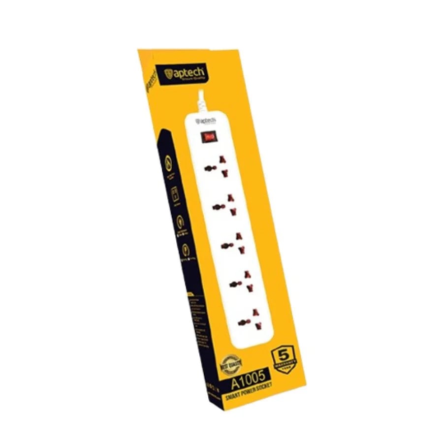 Aptech A-1005 5-Port Single-Switch Extension Socket image 1