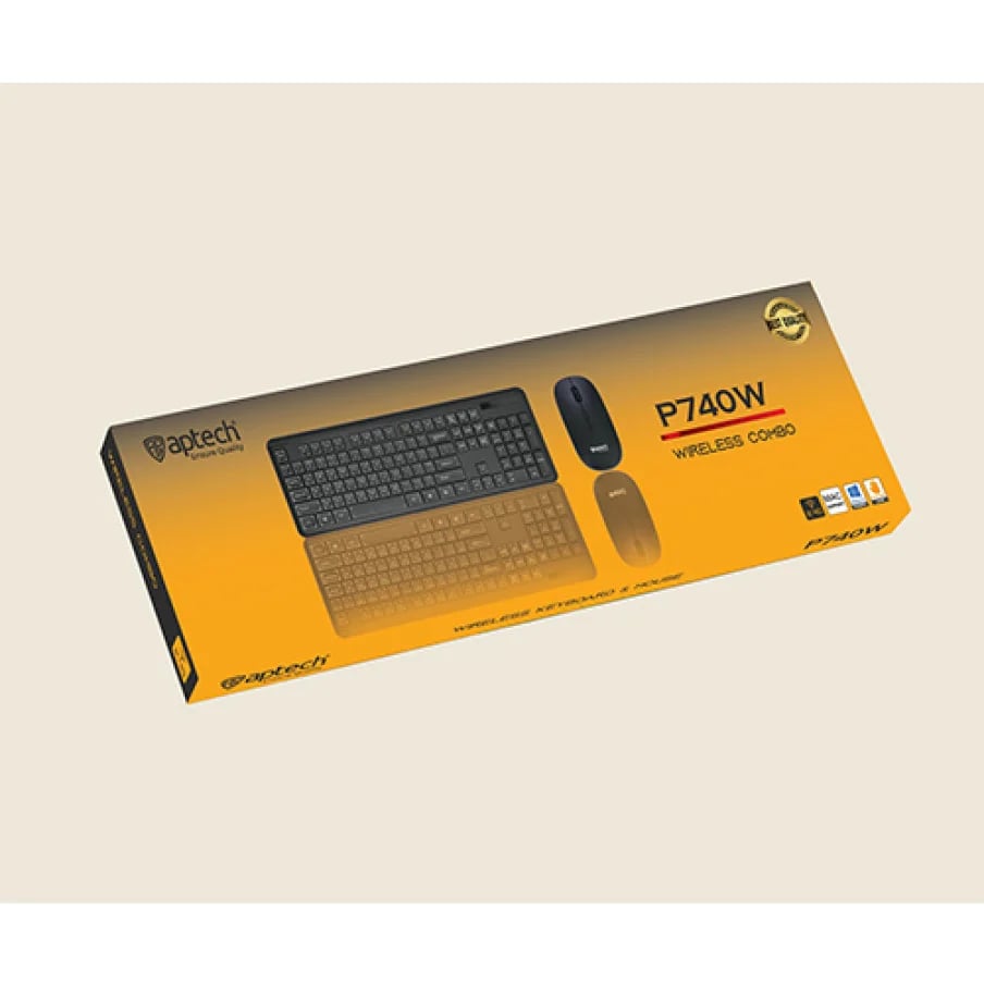 Aptech P740W 113-Key Wireless Keyboard and Mouse Combo image 1