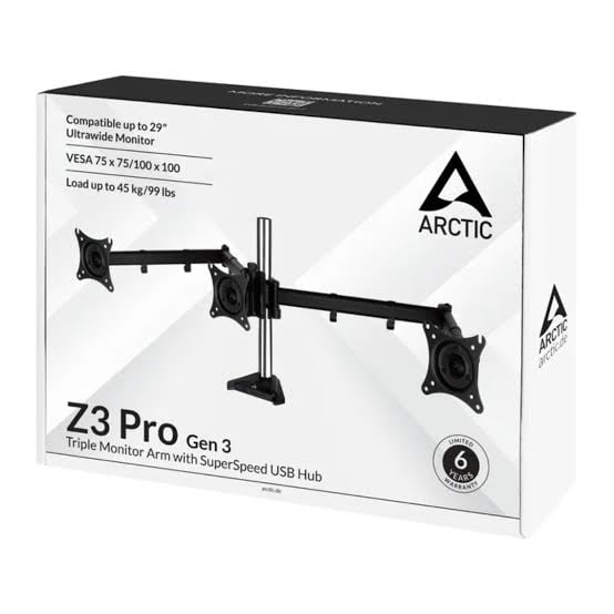 Arctic Z3 Pro Gen 3 Desk Mount Triple Monitor Arm image 1
