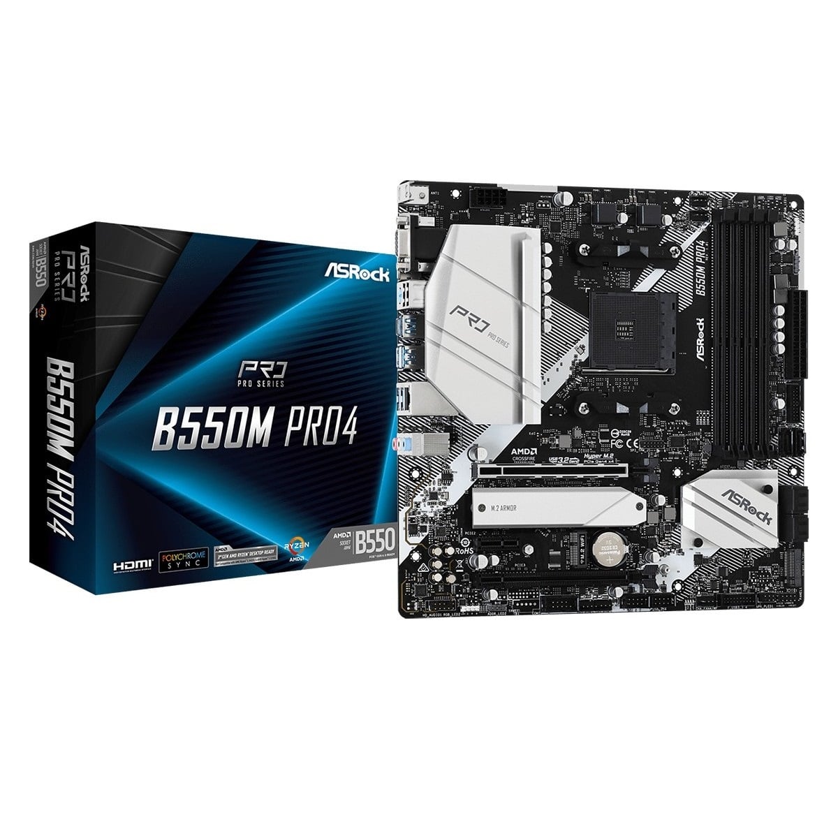 ASRock B550M Pro4 DDR4 AMD Motherboard image 1