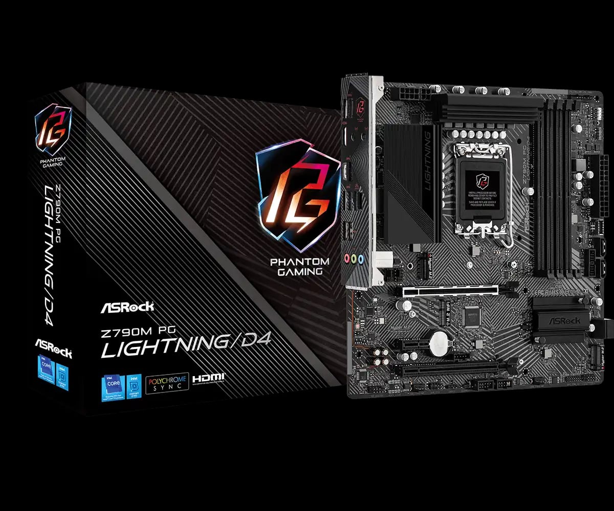 ASRock Z790M PG Lightning/D4 Micro ATX Motherboard image 1