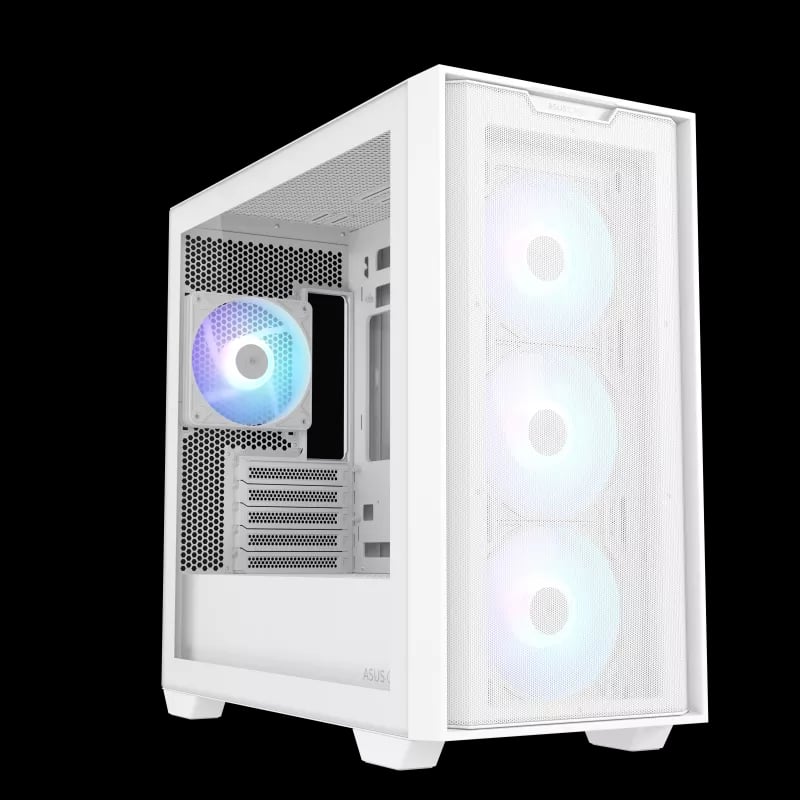 ASUS A21 PLUS ARGB mATX Mid Tower Gaming Casing White image 1