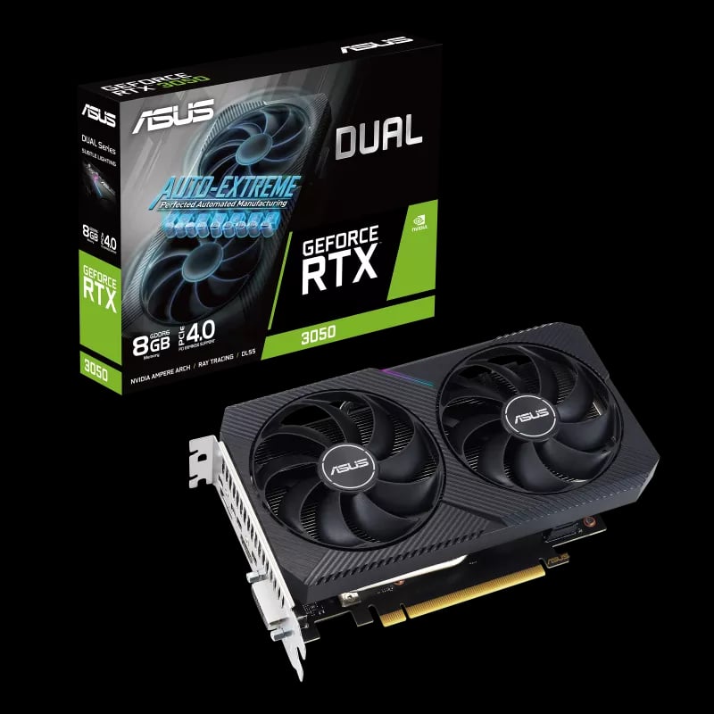 ASUS Dual GeForce RTX 3050 V2 8GB GDDR6 Graphics Card image 1