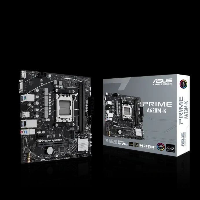 Asus PRIME A620M-K AM5 mATX Motherboard image 1