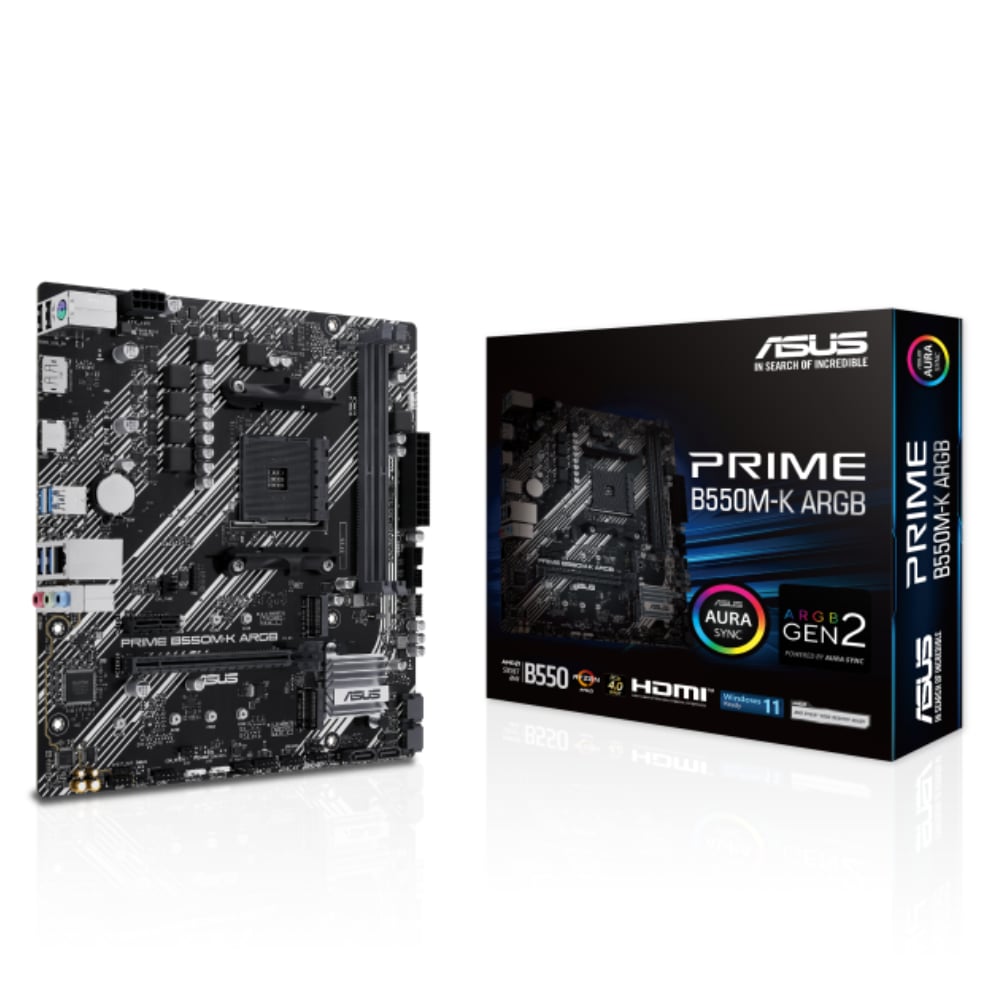 Asus PRIME B550M-K ARGB AMD AM4 mATX Motherboard image 1