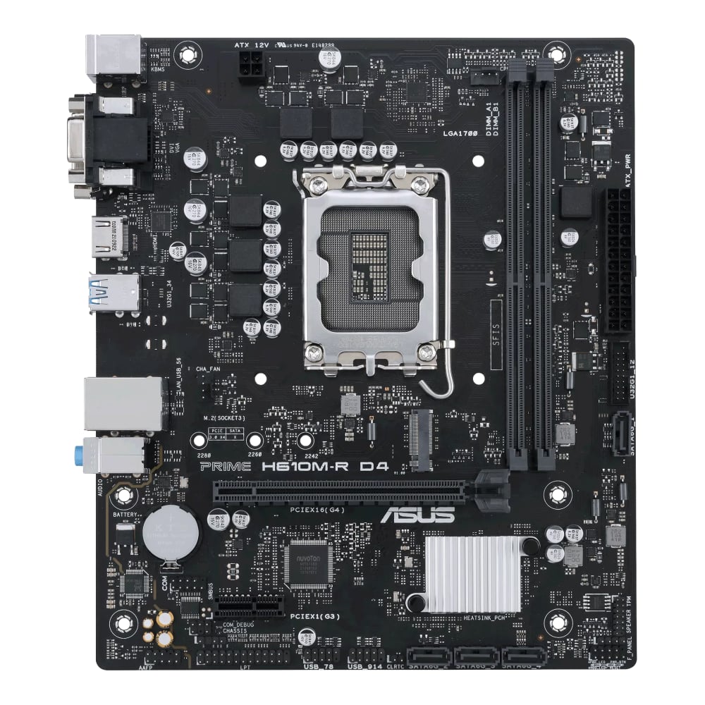 ASUS PRIME H610M-R D4 DDR4 LGA1700 mATX Motherboard image 1