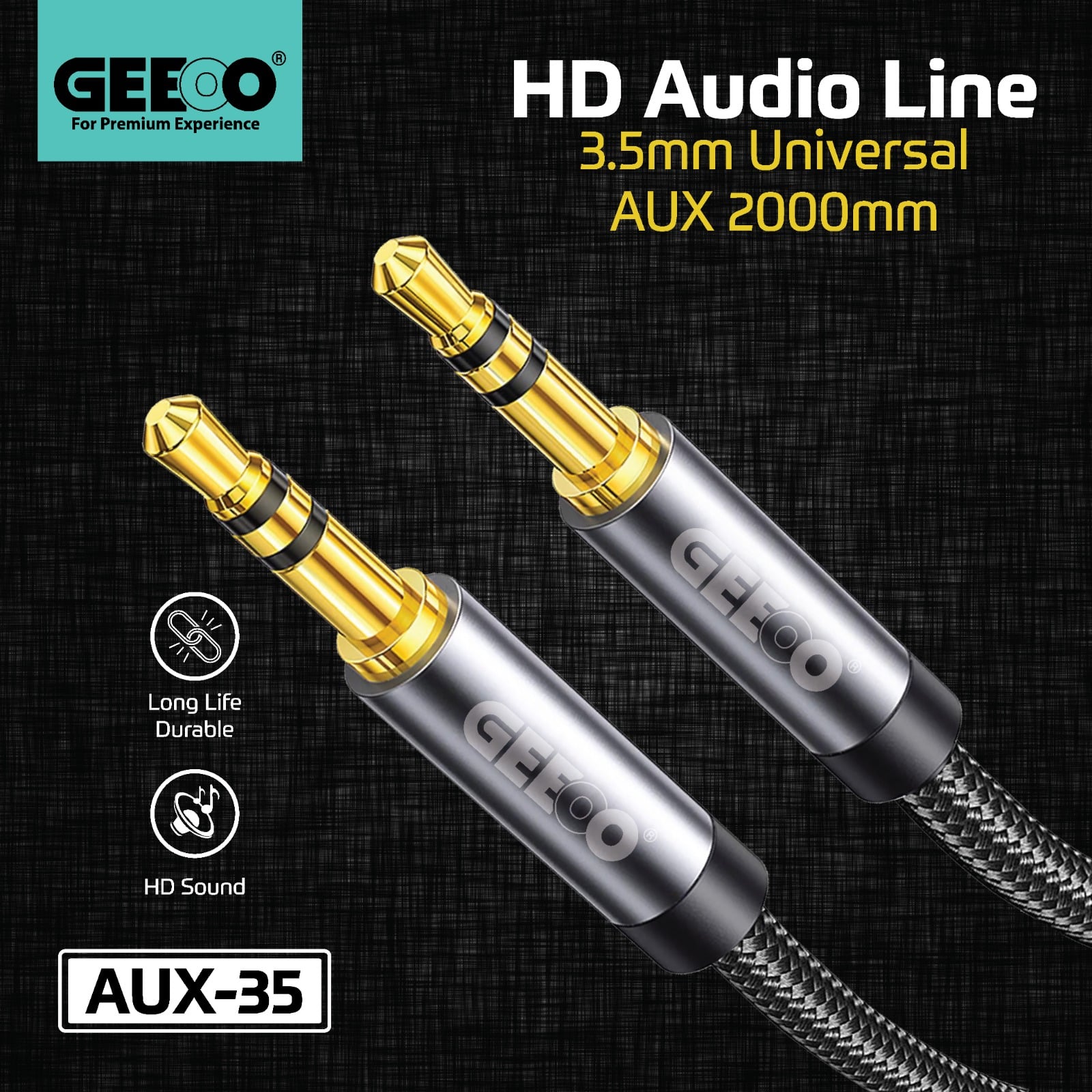 AUX35 HD Audio Line 3.5mm Universal 2000mm image 1