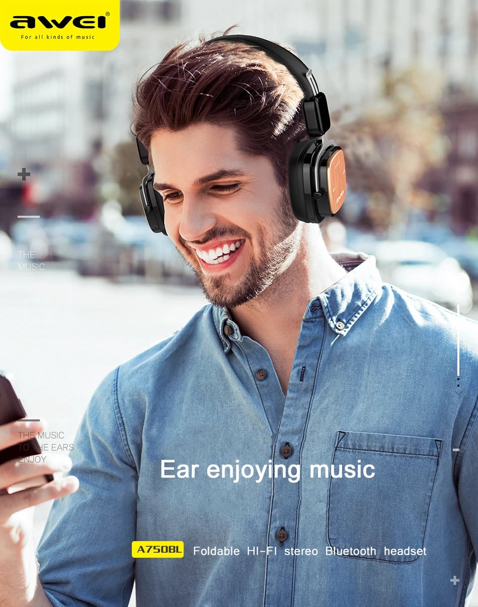 Awei A750bl Bluetooth Headphone image 1