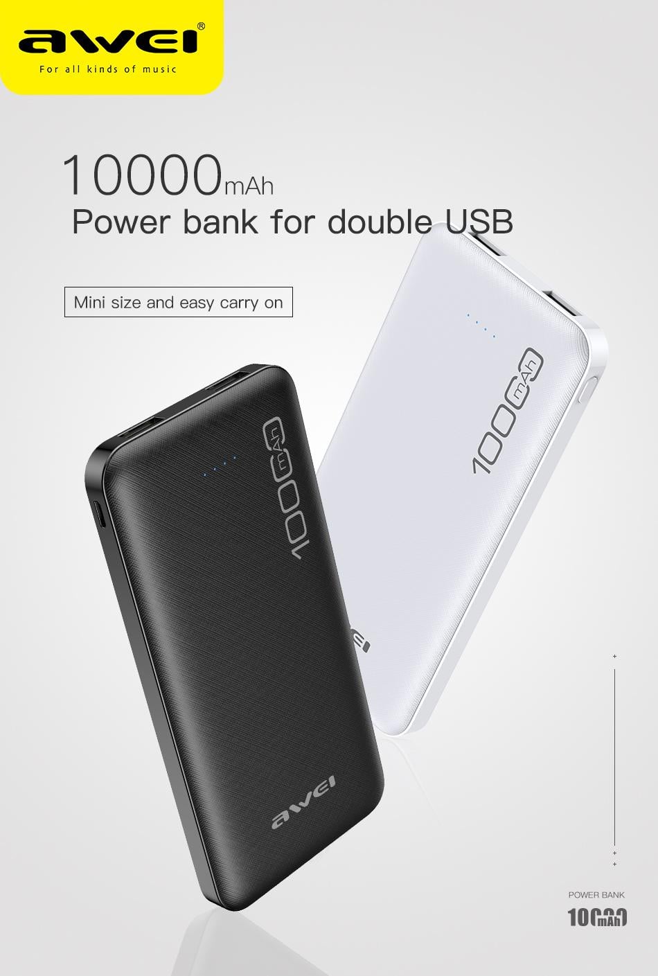 Awei P28K 10000mAh Power Bank image 1