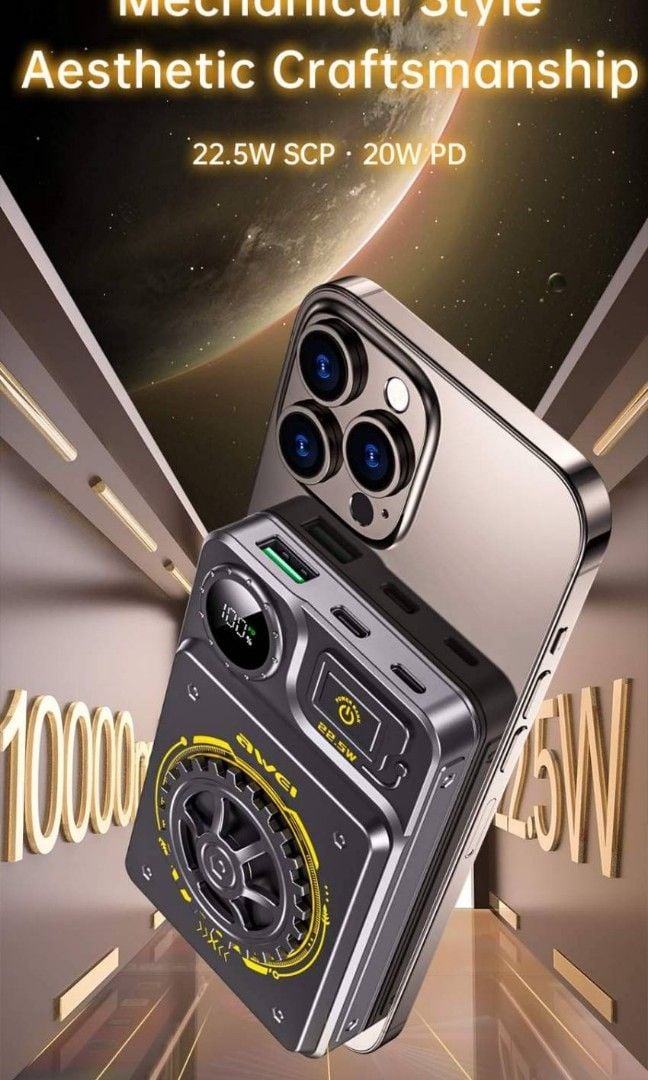 Awei P52K 10000mAh Magnetic Wireless Power Bank image 1