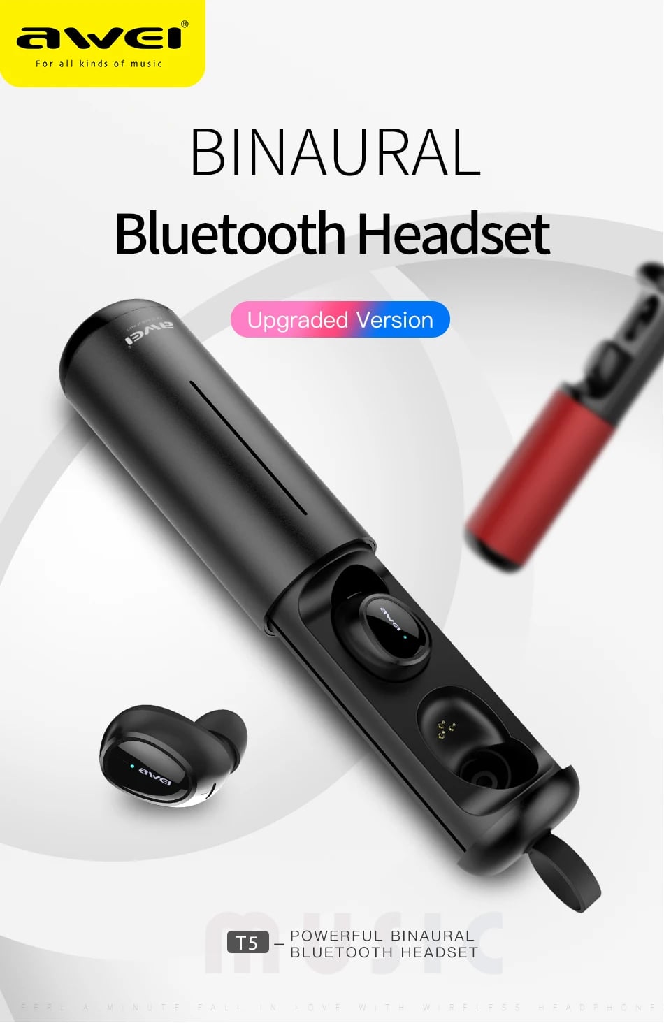 AWEI T5 Mini Dual Ear Bluetooth image 1