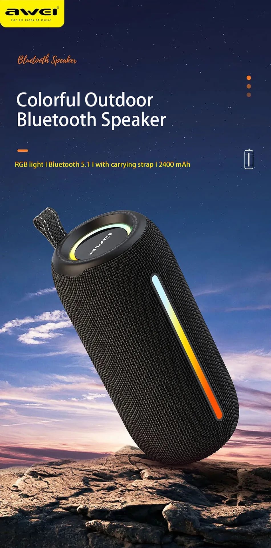 Awei Y788 Portable Outdoor Bluetooth Speaker image 1