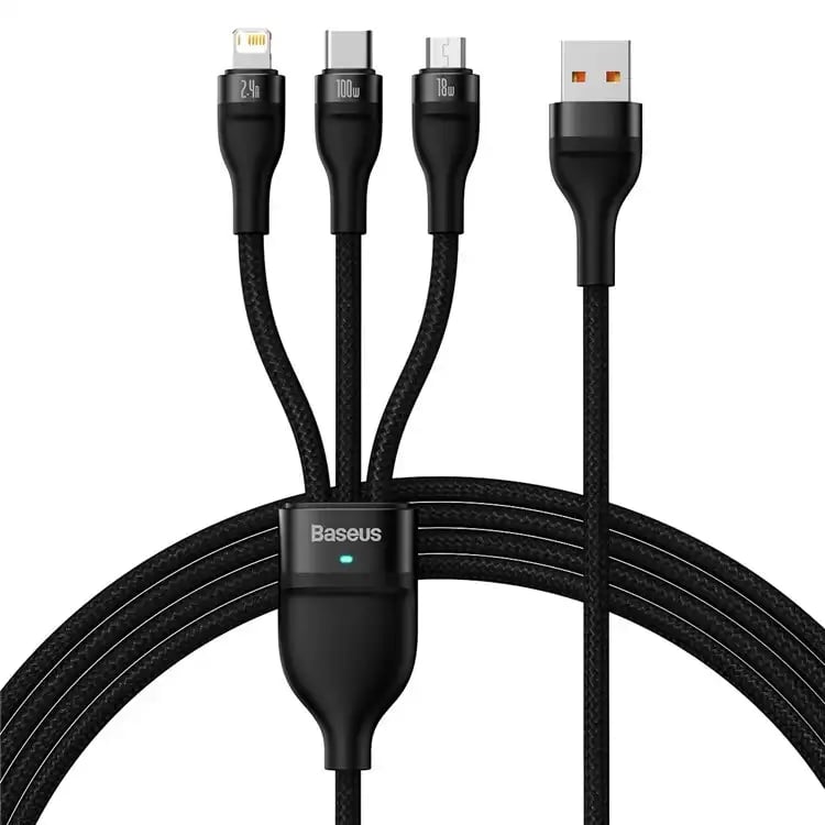 Baseus Flash Series II 3-in-1 Fast Charging Data Cable image 1