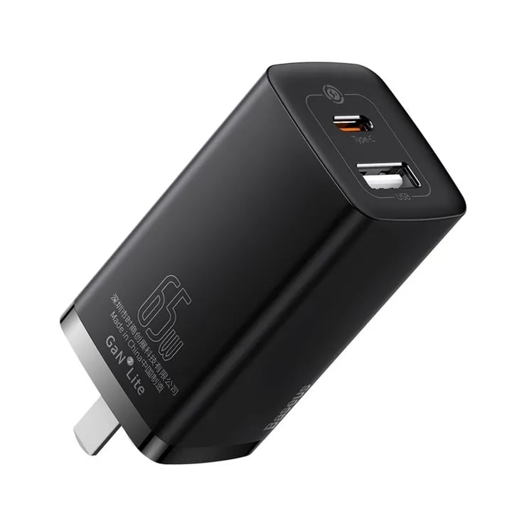 Baseus GaN2 lite Fast Charger C+U 65W CN (SUPER VOOC) image 1