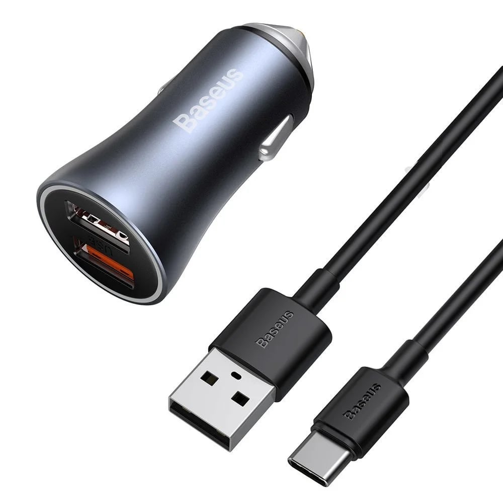 Baseus TZCCJD-A0G 40W Dual USB Port Mini Car Charger image 1