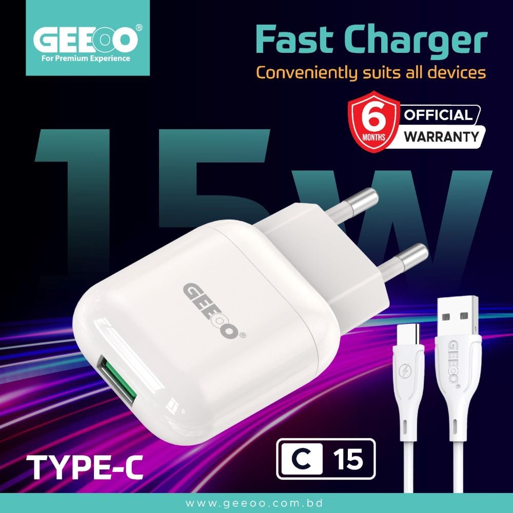 C15 (C) FAST CHARGER SET With 3A FAST CHARGING CABLE image 1