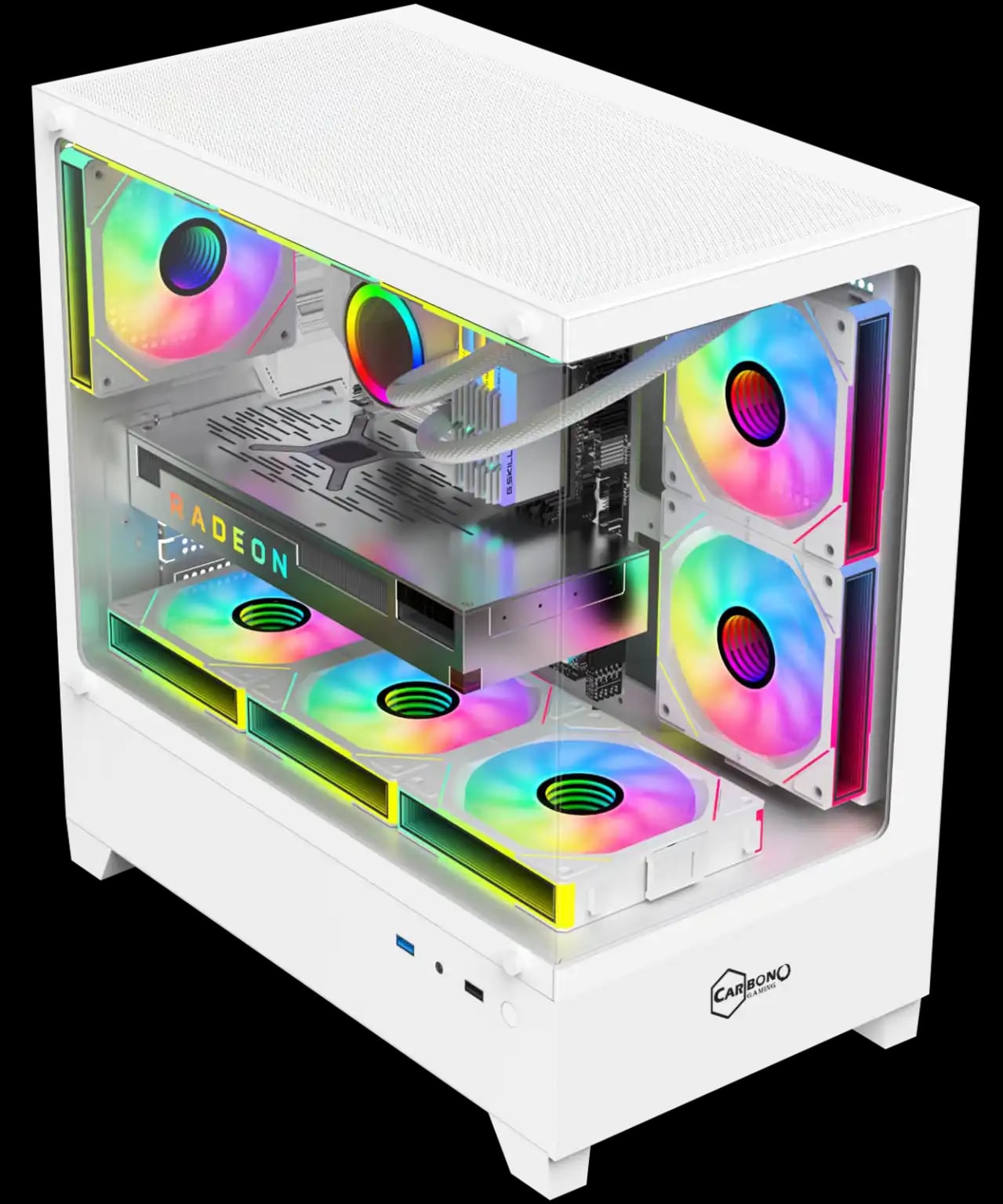 Carbono CG360TB White M-ATX Mid Tower Gaming Casing image 1