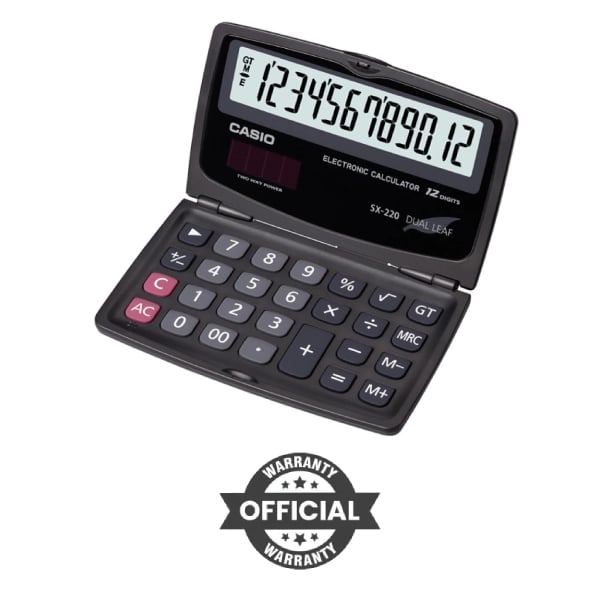 Casio SX-220-W Portable Basic Calculator image 1
