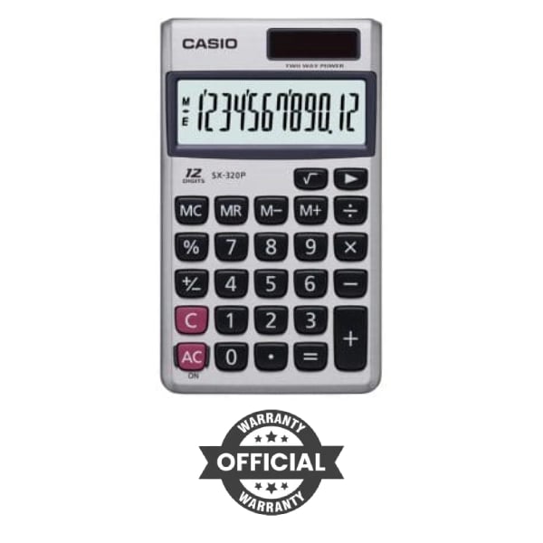 Casio SX-320P-W Portable Basic Calculator image 1