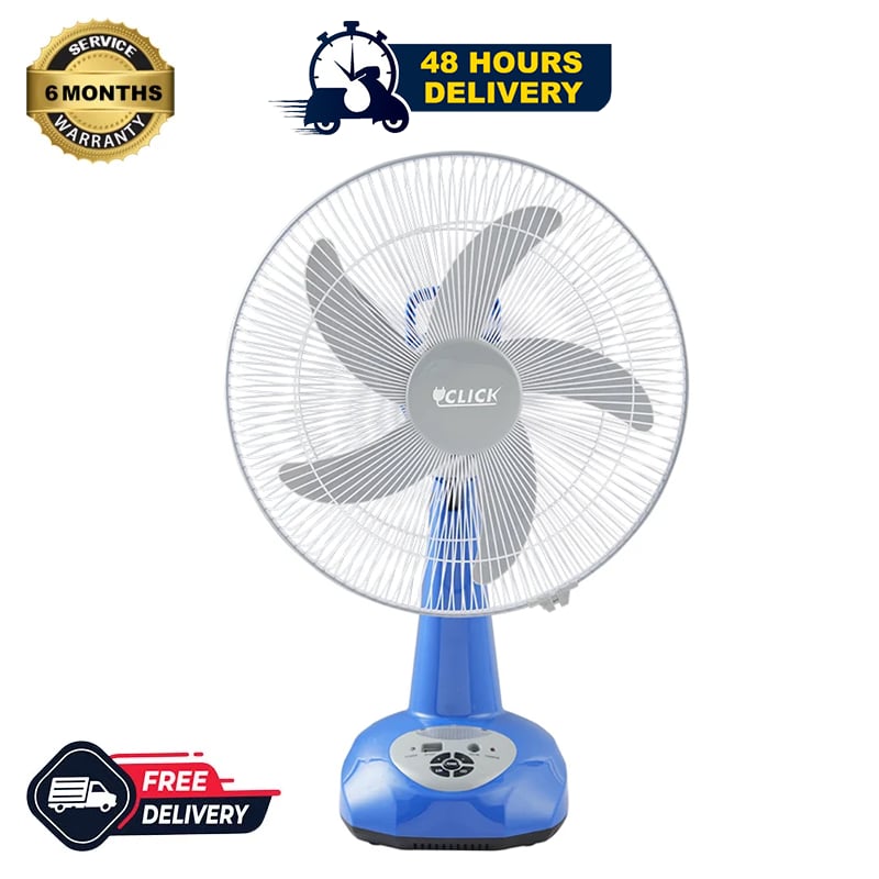 Click 16" Rechargeable Table Fan Blue image 1