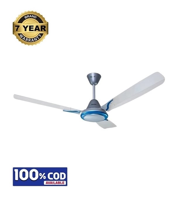 CLICK Camellia Ceiling Fan 56" Silver Blue image 1