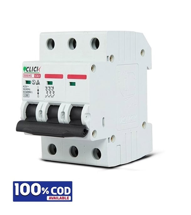 Click Circuit Breaker MCB 3P 16A C 6KA image 1