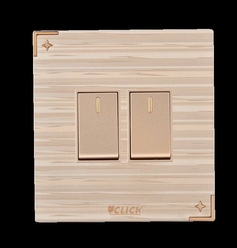 Click Daisy 2 Gang 1 Way Switch, 16A image 1
