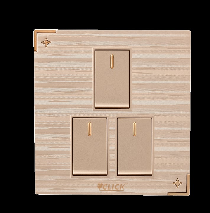 Click Daisy 3 Gang 1 Way Switch, 16A image 1