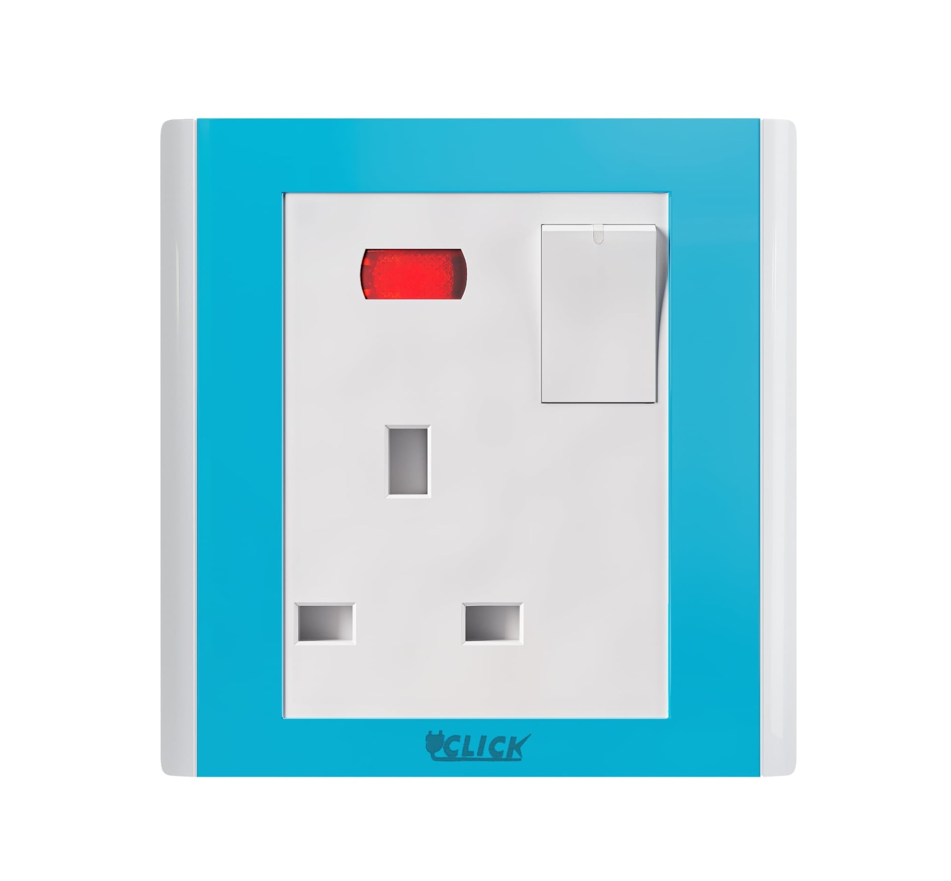 CLICK-IRISH-3 PIN Flat Socket With Switch,13A image 1