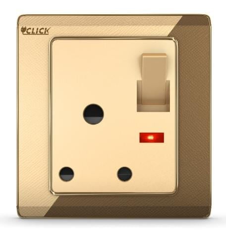 Click Marigold-3 & PIN Round Socket with Switch 15A image 1