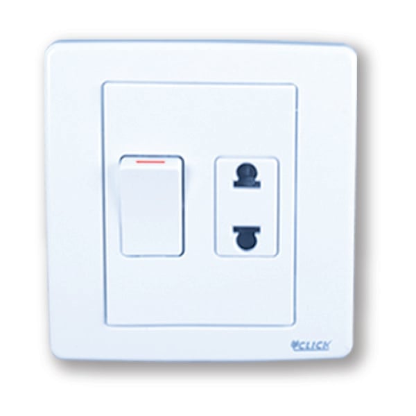 CLICK-PRIME-2 PIN Socket WITH Switch,10A image 1