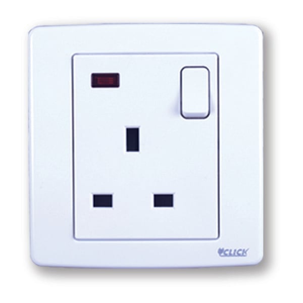 CLICK-PRIME-3 Pin Flat Socket With Switch,13A image 1