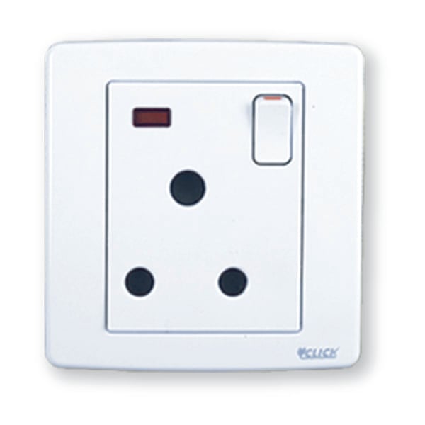 CLICK-PRIME-3 Pin Round Socket With Switch,15A image 1