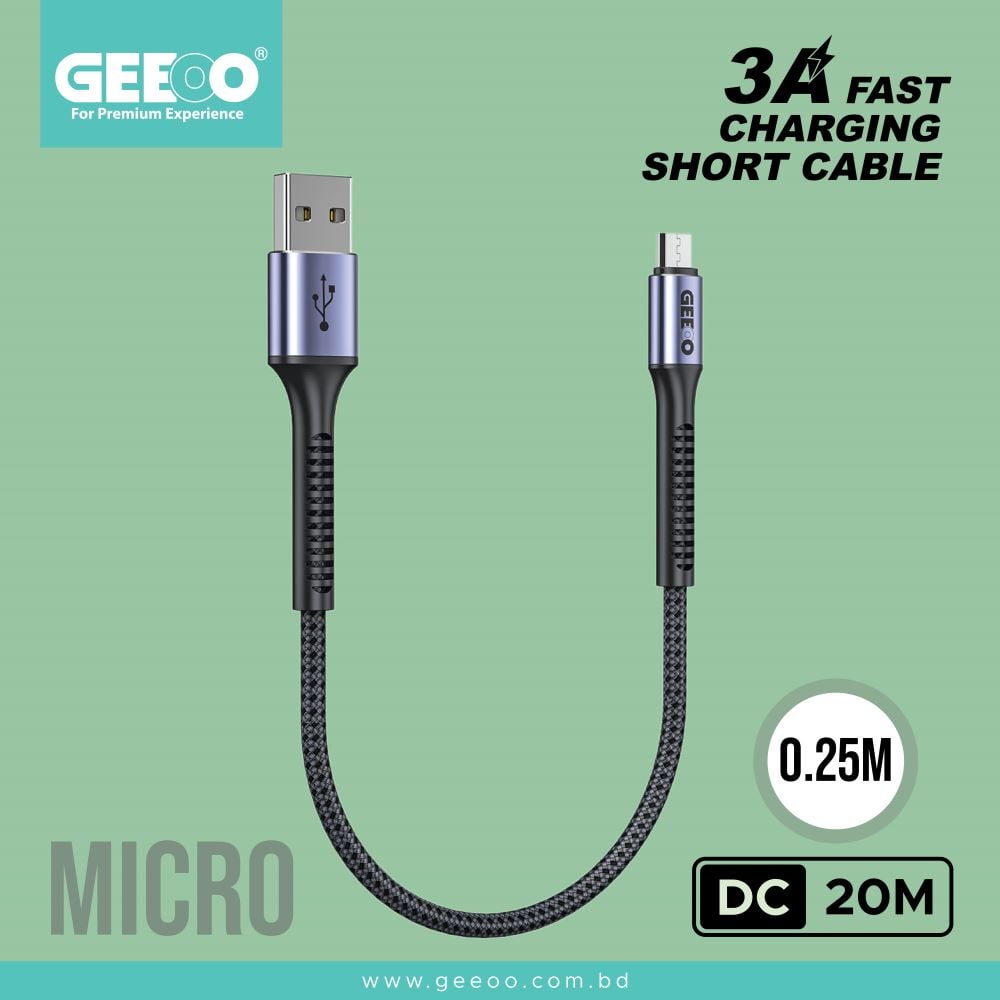 DC20M 3A (Micro) Fast Charging Short Cable image 1