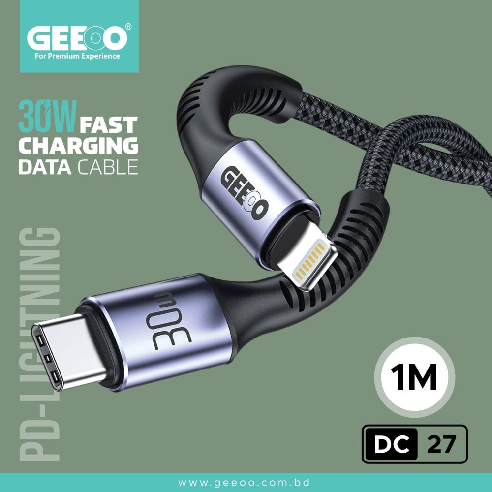 DC27 Fast Charging 1M Long 30W (PD-L) Data Cable image 1