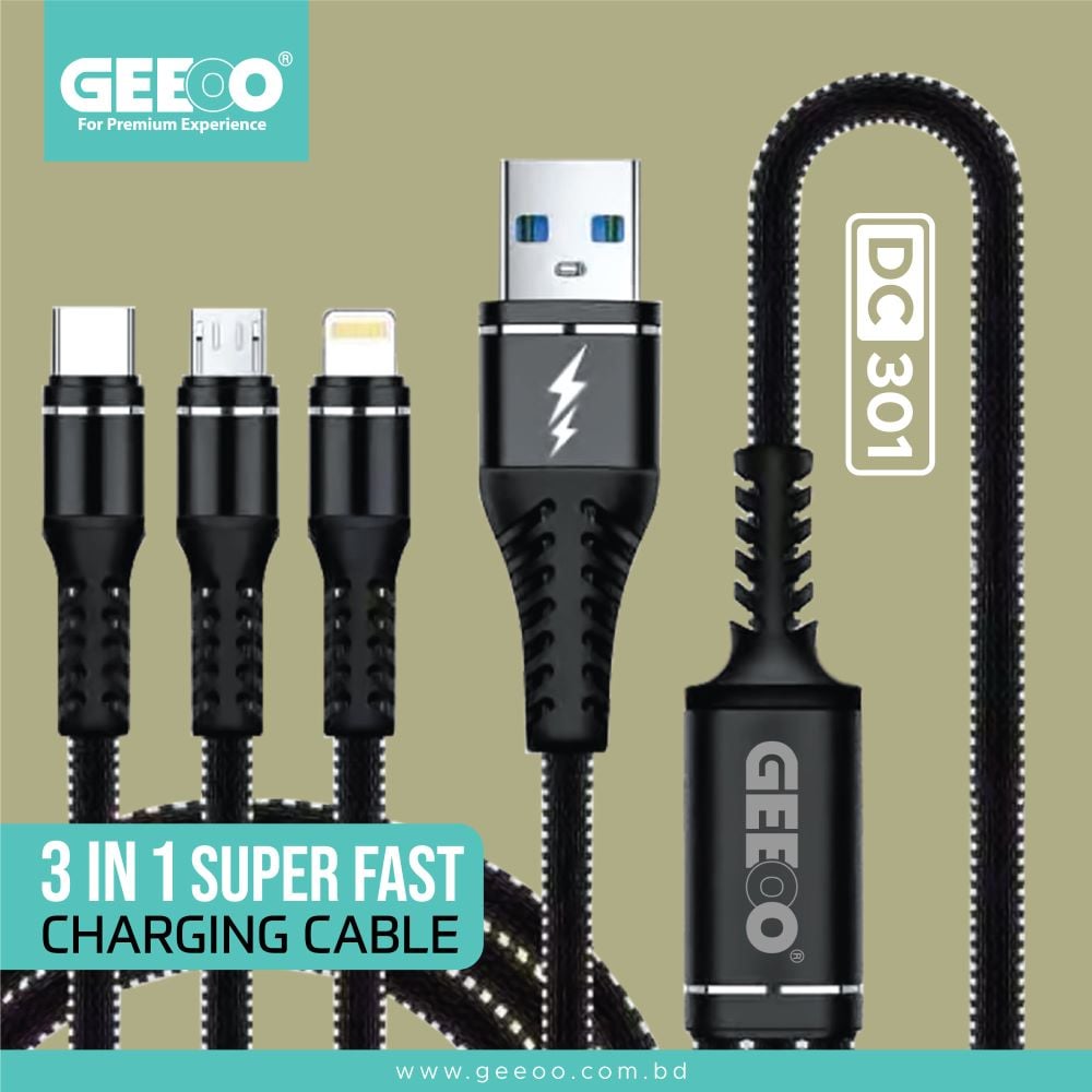 DC301 Super Fast Charging Cable (3 in 1) image 1