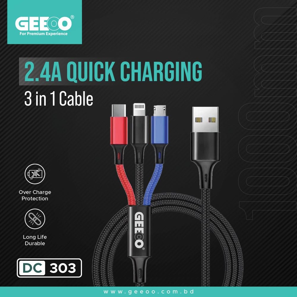 DC303 Super Fast 3-in-1 charging cable image 1