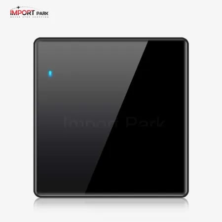 Full Glass 1gang 2way switch Black image 1
