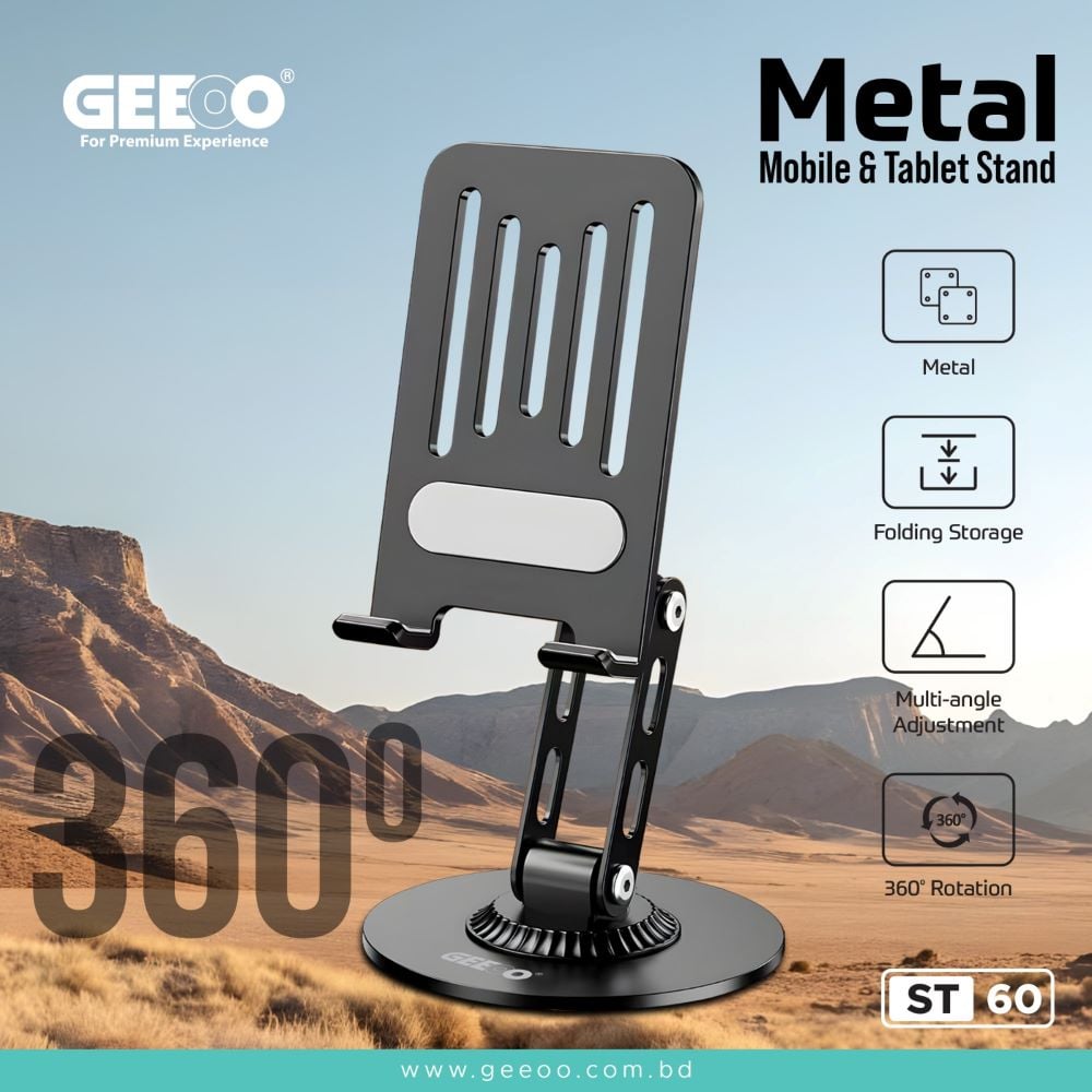 GEEOO 3600 Rotation & Foldable Mobile Tablet Stand image 1