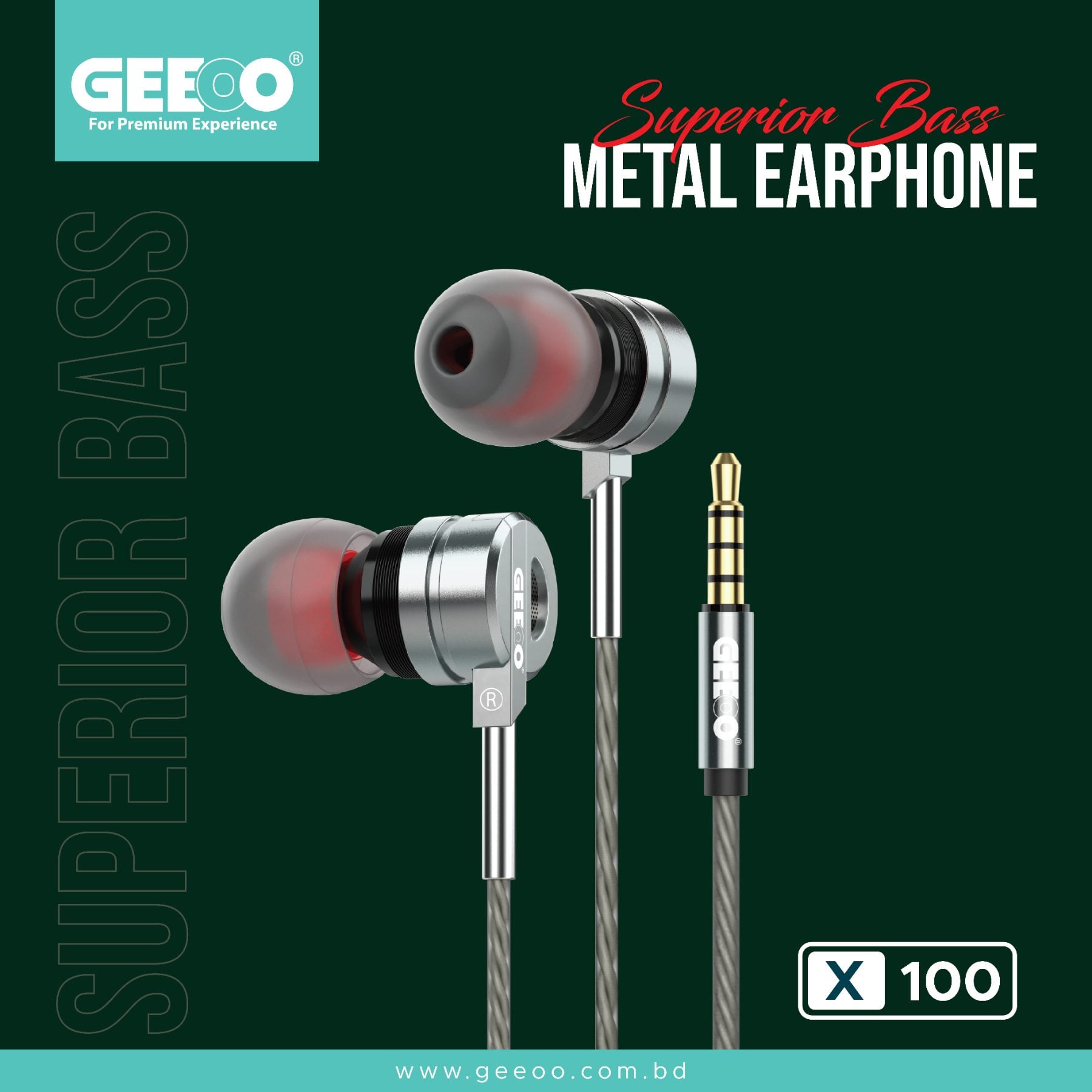 GEEOO Superior Bass Metal Earphone image 1
