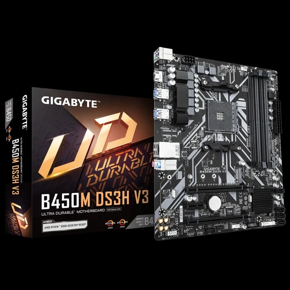 Gigabyte B450M DS3H V3 AMD AM4 Micro ATX Motherboard image 1