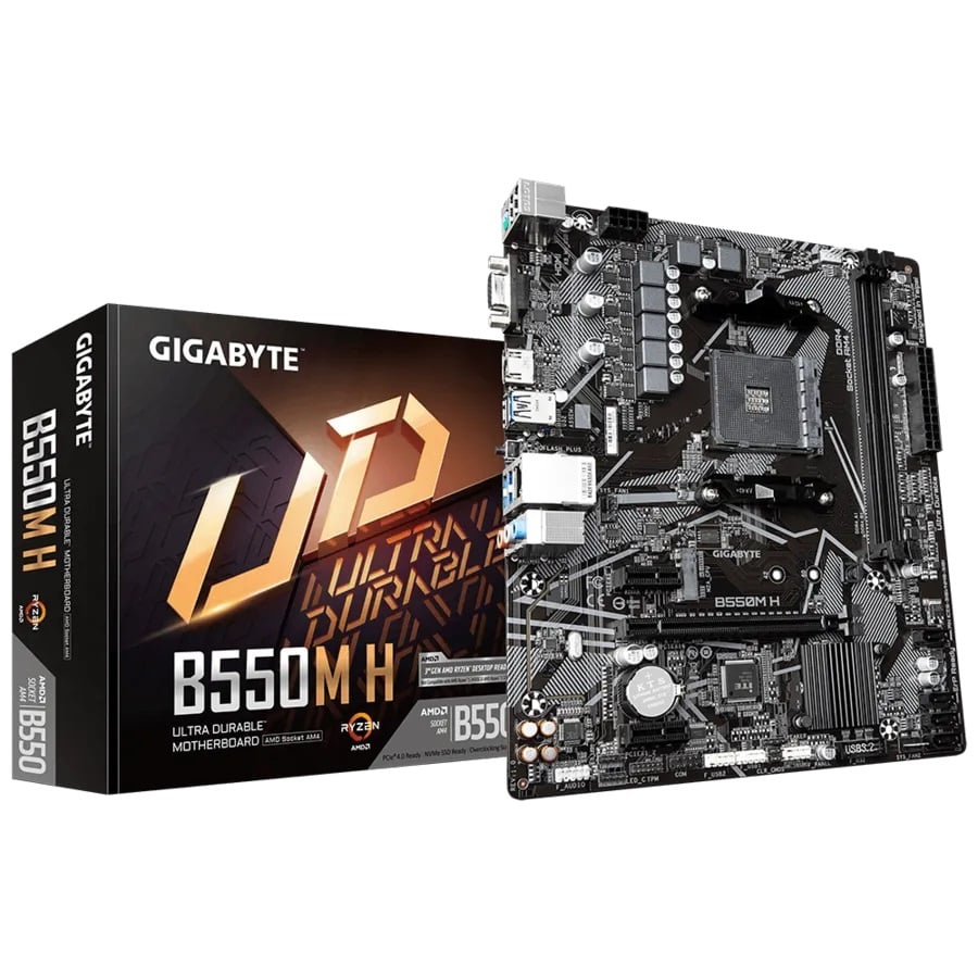 GIGABYTE B550M H AM4 Mico-ATX Motherboard image 1